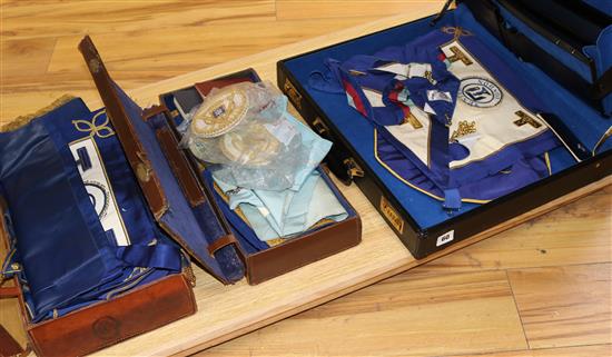 3 suitcases of Masonic regalia